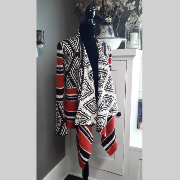 Knox Rose✨ Waterfall Wrap Aztec Tribal Cardigan Size XS - Picture 9 of 10